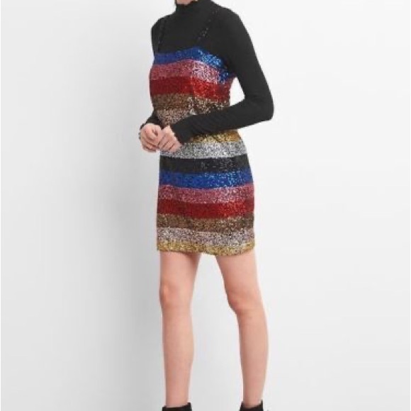 GAP Crazy Stripe Sequin Striped Dress - Picture 2 of 7